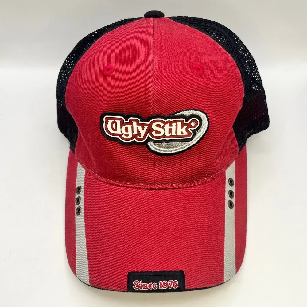 Ugly Stik Fishing‎ Trucker Hat Red Black Outdoor Cap Adjustable Since 1976 Mesh